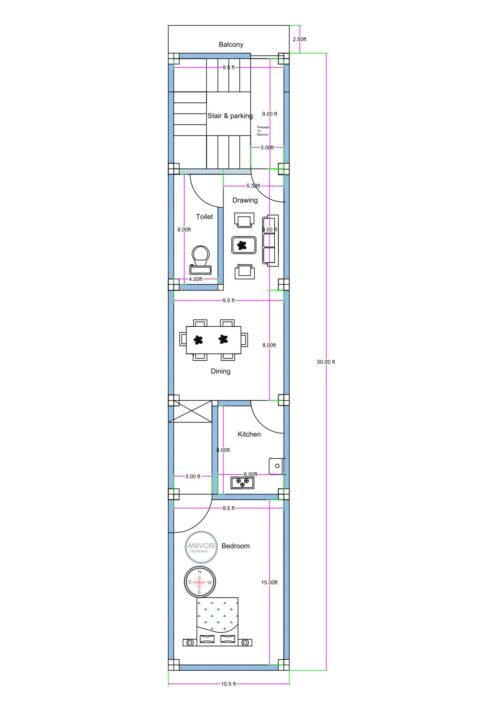 10.5X50 1BHK