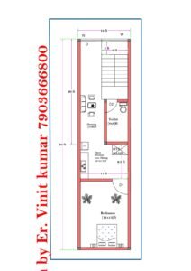 12x40 east facing 1BHK house plan with staircase open kitchen OTS and bedroom layout Alternative alt options: • 12 feet by 40 feet east facing narrow plot house plan • 12 ft wide 1BHK east facing compact home design • East facing 12x40 house floor plan with OTS and staircase