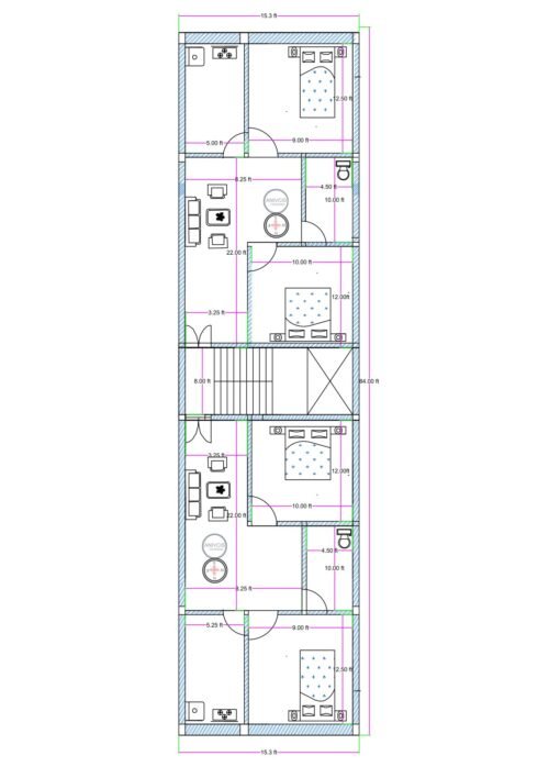 15.3X84 2BHK 2 FLATS