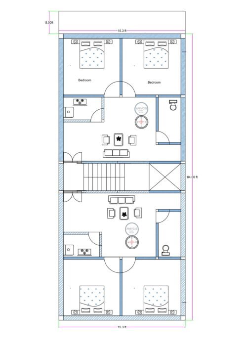 15.3X84 2BHK 2 FLATS 2
