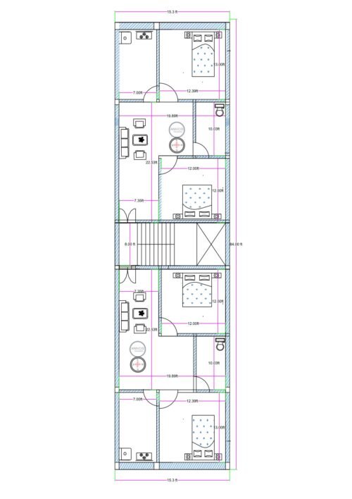 15.33X84 2BHK 2FLATS