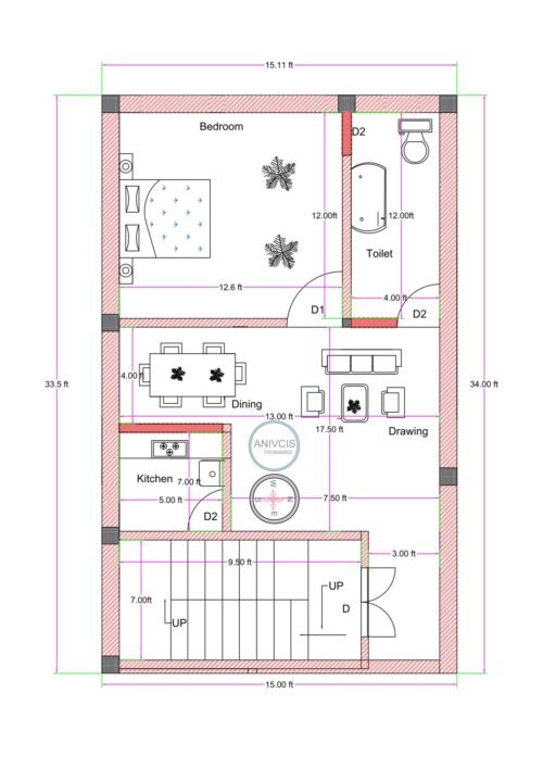 15x34 1BHK