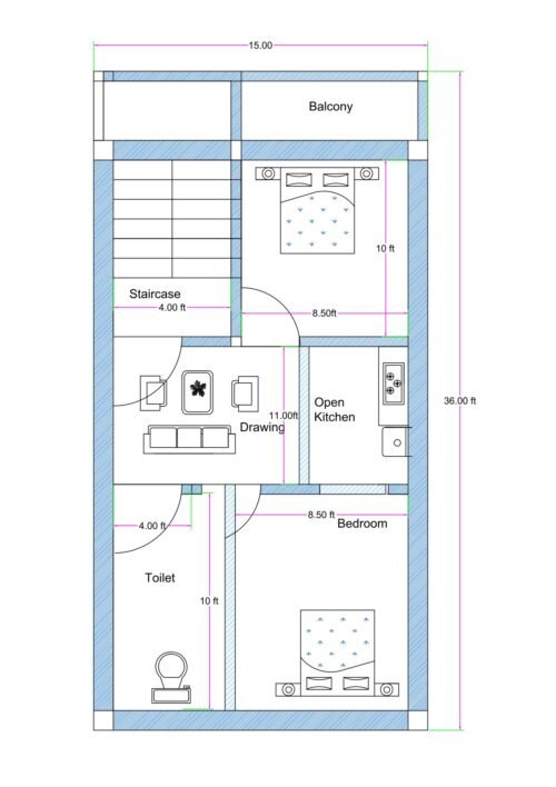 15x36 2BHK 2