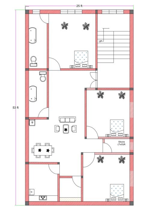 25x53 3 BHK