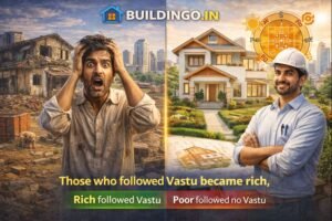 “Comparison of two Indian colonies: one poor, damaged, and struggling due to not following Vastu, and the other rich, peaceful, green, and prosperous due to Vastu Shastra compliance.”