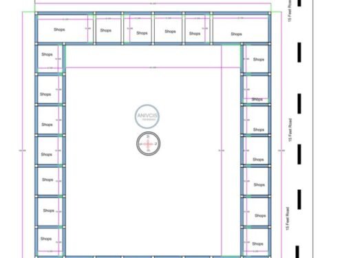 100x100 ft Shopping Mall