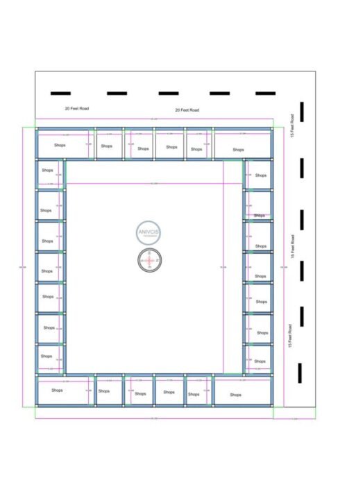 100x100 ft Shopping Mall