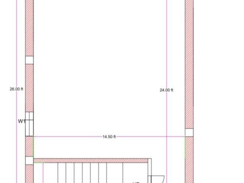16.50x26 ft 1BHK Ground Floor