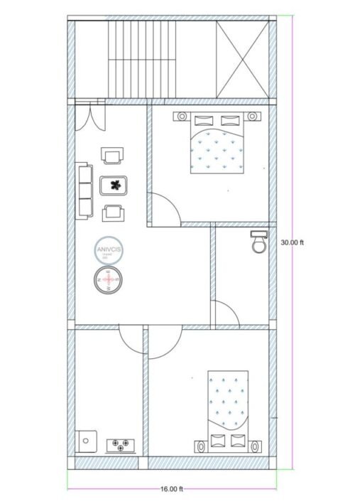 16x30 ft 2BHK