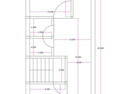 17.33x40 ft 2BHK