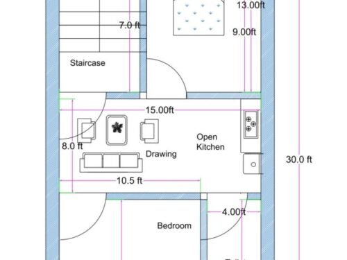 17x30 ft 2BHK
