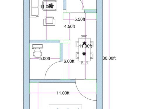 17x30 ft 1BHK No stairs