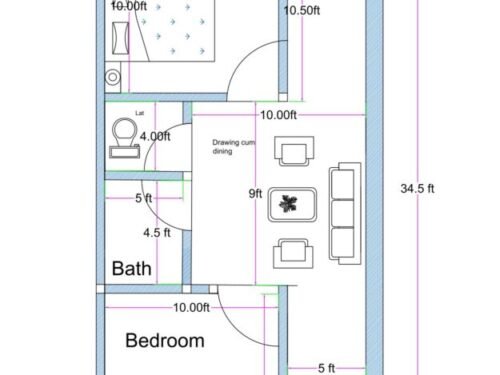 17x36.50 ft 2BHK 2