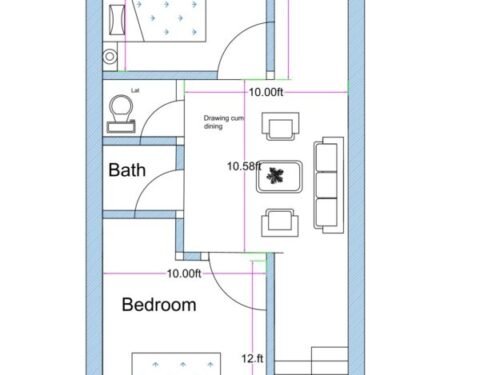 17x36.50 ft 2BHK 3