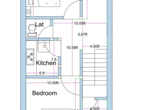 17x36.50 ft 2BHK 4