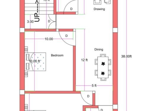 17x38 ft 2BHK