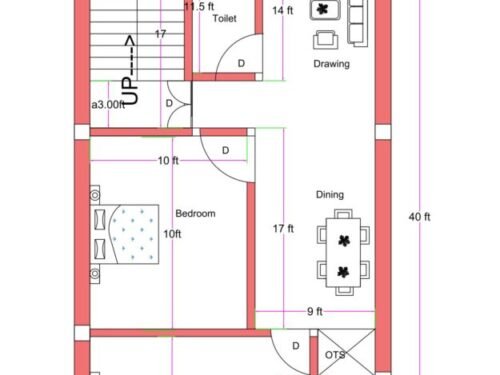 17x40 ft 2BHK