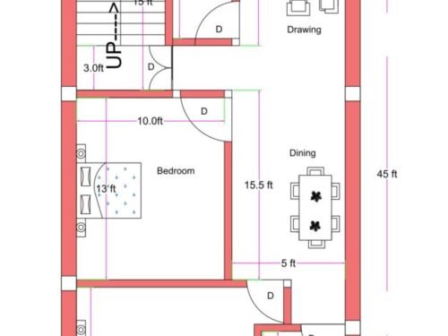 17x45 ft 2BHK