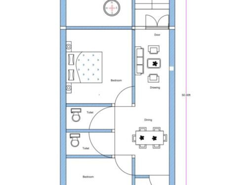 17x53 ft 2BHK with shop or parking