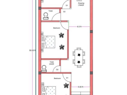 17x53 ft 3BHK 2