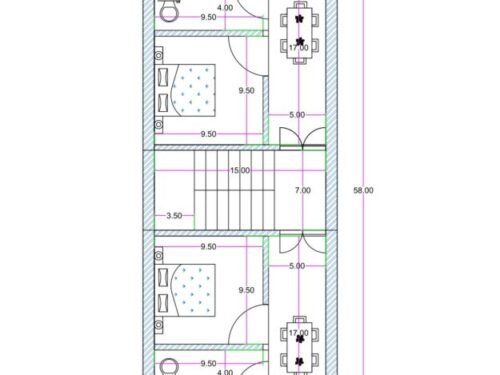 17x58 ft 2BHK 2Flats