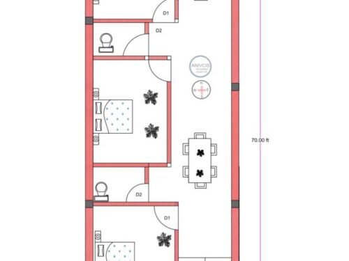 17x70 ft 3BHK 2