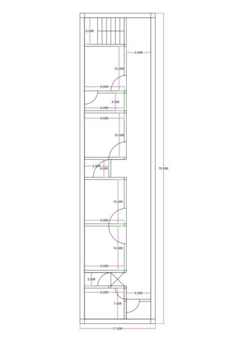 17x70 ft 4BHK