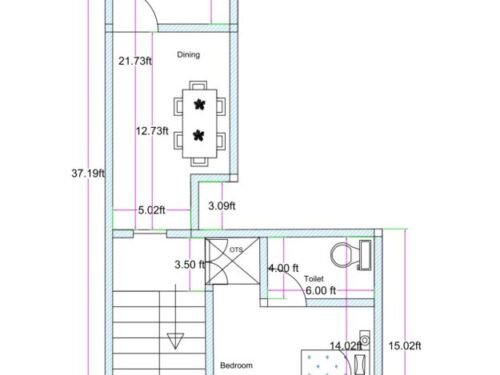 17.80-8.50x39.19 ft 2BHK First Floor differently joined plot