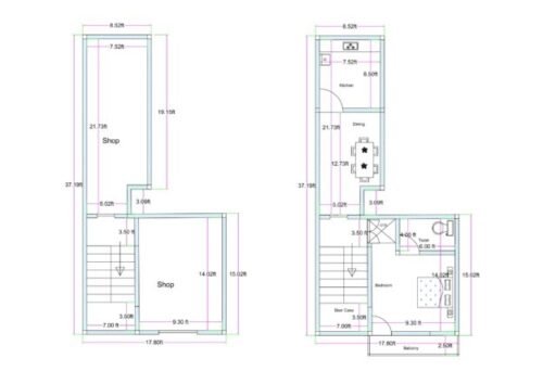 17.80-8.50x39.19 ft 2BHK First Floor & Ground floor differently joined plot