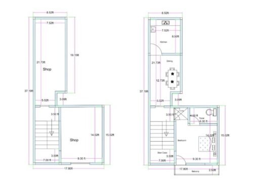 17.80-8.50x39.19 ft 2BHK First Floor & Ground floor differently joined plot