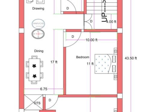 18.75x43.60 ft 2BHK