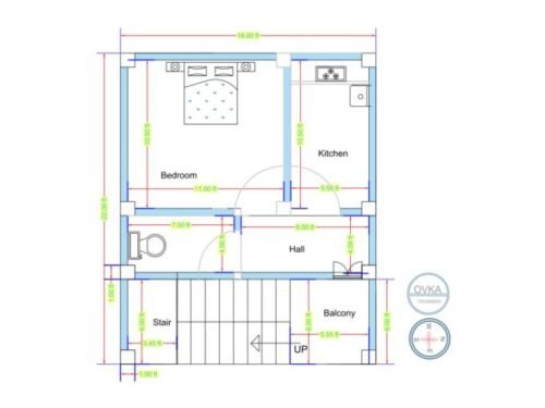 18x22 ft 1BHK