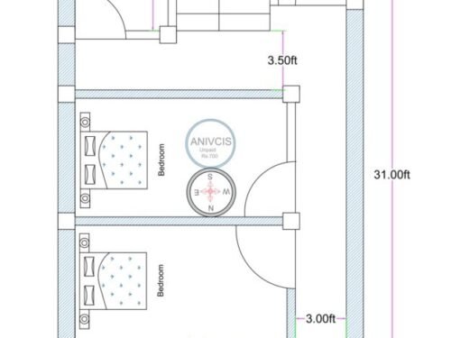 18x31 ft 2BHK