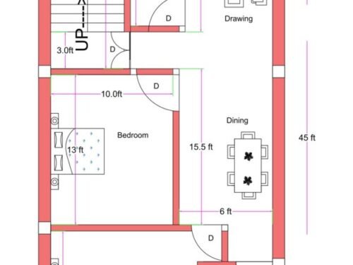 18x45 ft 2BHK