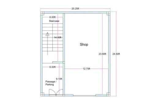 20.25x24.50 ft 1BHK 2 Ground Floor