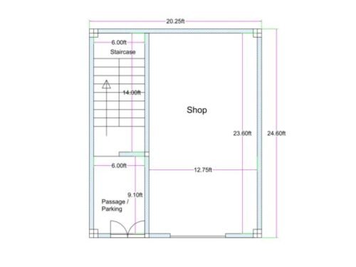 20.25x24.50 ft 1BHK 2 Ground Floor
