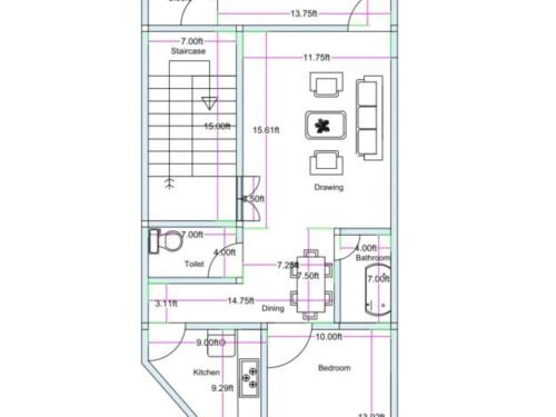 20.25x52 ft 2BHK