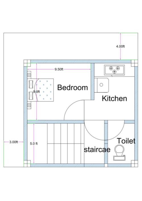 16x17 ft 1BHK on 20x20 ft Plot