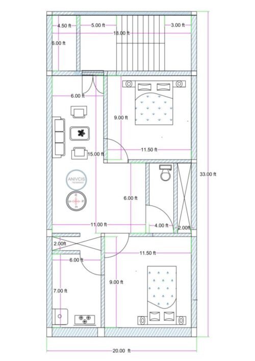 20x33 ft 2BHK