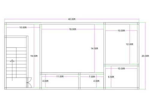 20x40 ft 1BHK