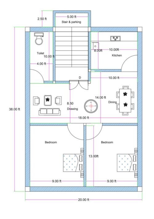 20x40 2 BHK 2