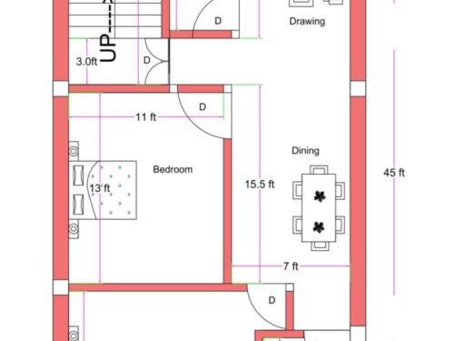 20x45 ft 2BHK