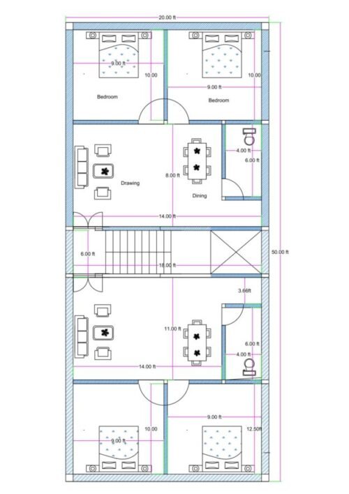 20x50 2BHK 2Flats