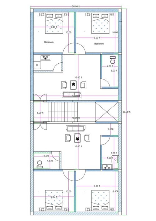 20x50 2BHK 2Flats 2