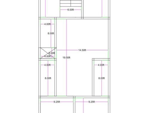 20x50 ft 2BHK with parking