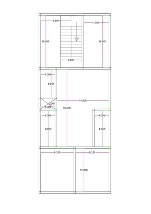 20x50 ft 2BHK with parking
