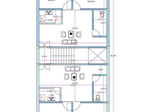 20x69.20 ft 2BHK 2Flats