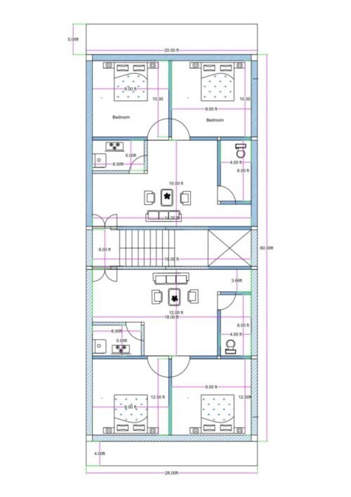 20x69.20 ft 2BHK 2Flats