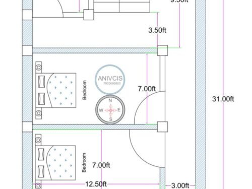 21x31 ft 2bhk