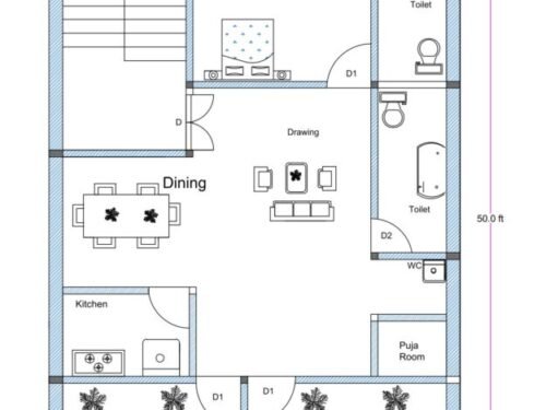 21x50 ft 3BHK